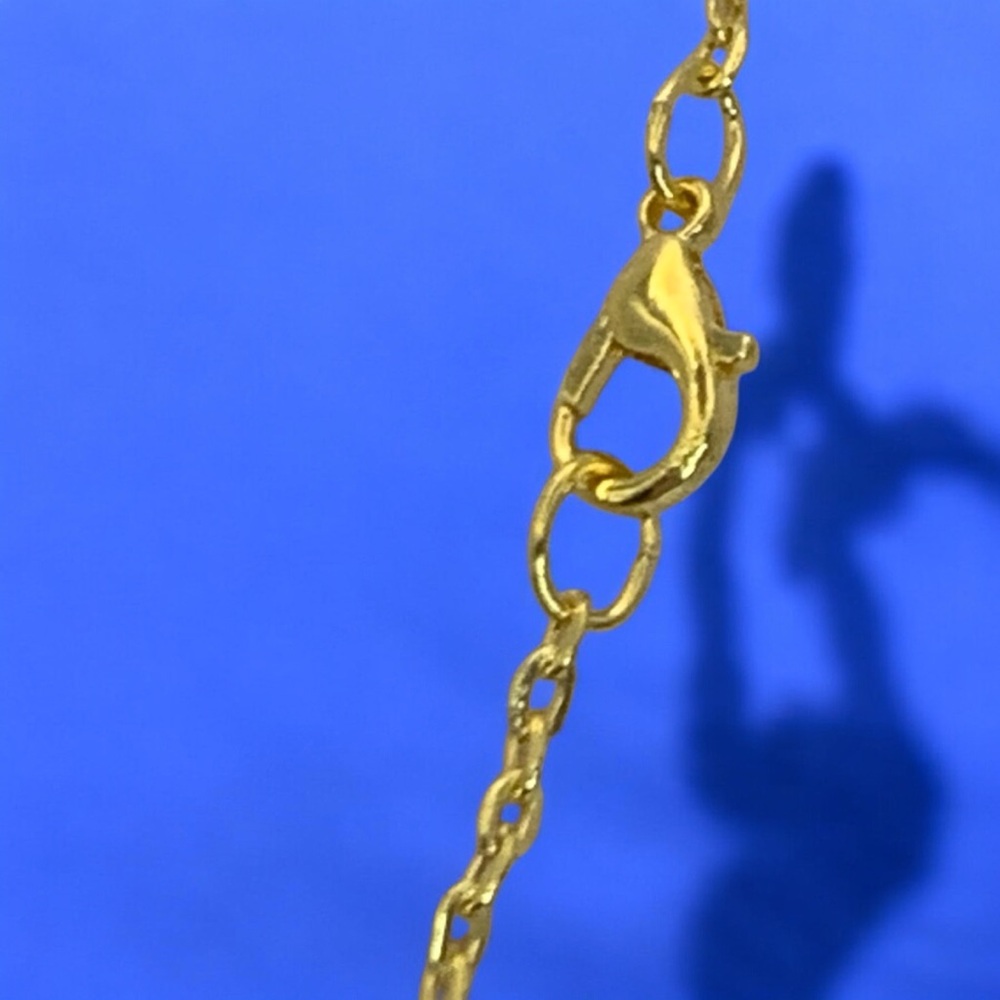 Heart Blue & Clear Crystal Gold Plated Necklace Hearts, Love, & Valentine - Picture 6 of 6